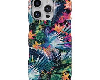 Tropical Floral Dark Palm Leaf Phone Case for iPhone, Samsung & Google