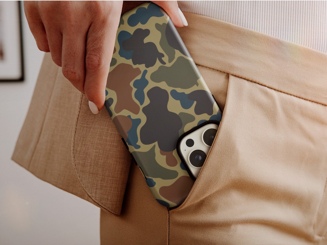 Custom Old School Camo Phone Case Vintage Duck Tough Case Fit for iPhone 14 Pro, 13, 12, 11, XR