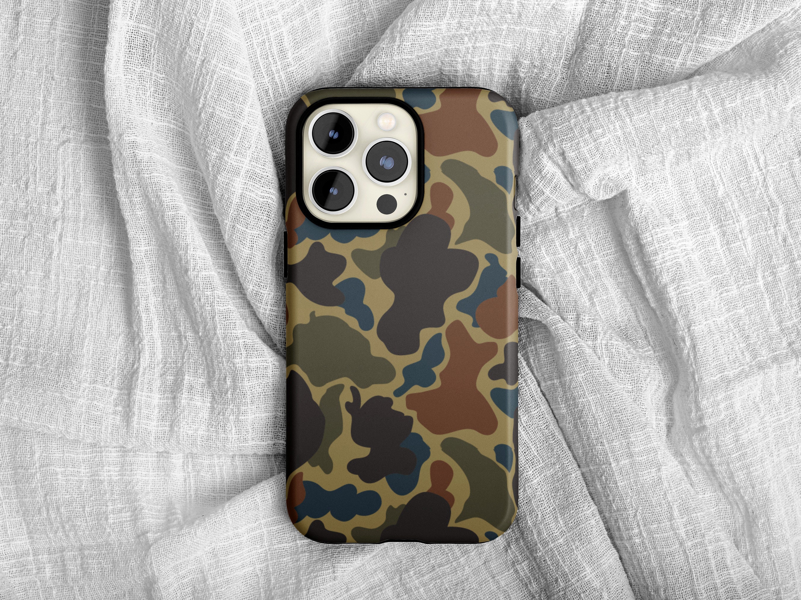  iPhone SE Case,Camouflage Tree Trunk and Skull Deer