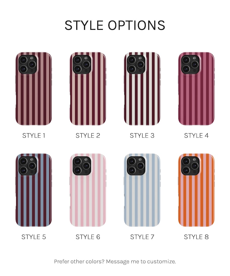 Retro Striped Phone Case for iPhone, Samsung & Google imagen 2
