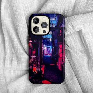 Neon City Phone Case Cyberpunk Japanese  Cover iPhone 16 15 14 13 12 SE Max Pro - Samsung Galaxy S25 - Google Pixel 9