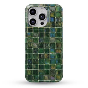Green Emerald Mosaic Tile Phone Case for iPhone, Samsung & Google