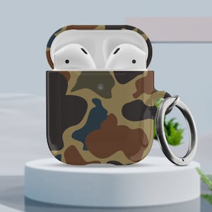 Old School Camo AirPod Case Cute Vintage Duck Custom Cover fits for AirPod 1st gen & Airpod 2nd gen and AirPod Pro with Keychain