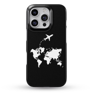 Airplane World Map Travel Phone Case for iPhone, Samsung & Google