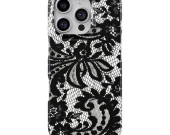 Black and White Vintage Lace Phone Case for iPhone, Samsung & Google