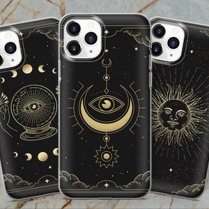 Tarot Card Phone Case Witchy Cover for iPhone 14 Pro 13 Pro, 12, Xr, 11, X, XS & Galaxy S21, S20, S10, A51, A12 Huawei P30