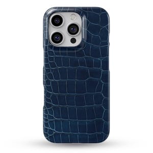 Navy Blue Crocodile Phone Case for iPhone, Samsung & Google