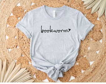 Gray Bookworm Shirt, Book Lover T-Shirt, Comfy Tee