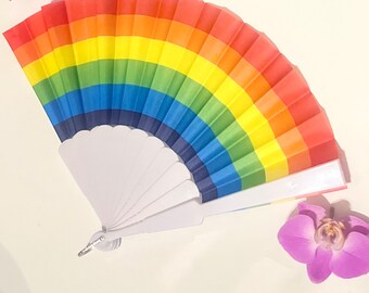 Rainbow fan pride festival fan