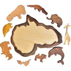 Puzzle animal - Puzzle en bois - Casse-tête - Cadeau de Noël de bébé