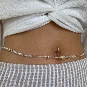 Bauchkette LEYLA mit Glasperlen 70 130 cm verstellbar / Bauch Kette / Belly Chain / in verschiedenen Varianten / handgemacht / Melous Bild 1