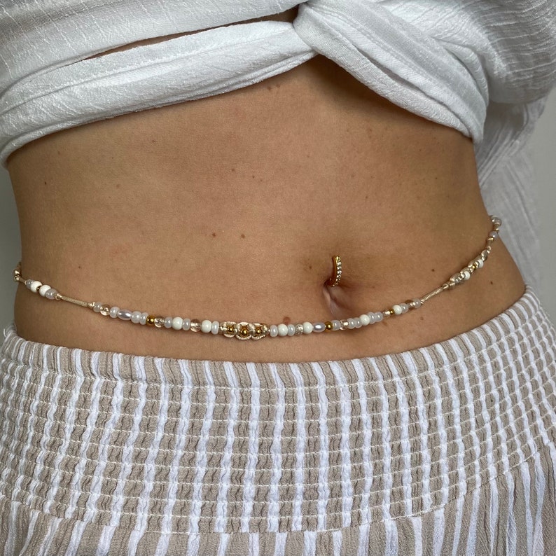 Bauchkette LEYLA mit Glasperlen 70 130 cm verstellbar / Bauch Kette / Belly Chain / in verschiedenen Varianten / handgemacht / Melous Bild 6