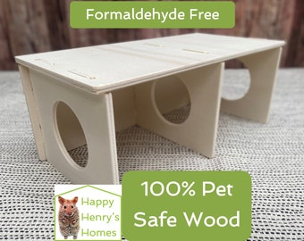 Hamster, Dual Open Chamber House or Peep Shed - Formaldehyde Free, Non Toxic, Wooden, Slot Together & Modular