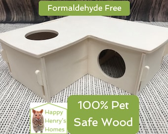 Hamster Corner Chamber House - Formaldehyde Free, Non Toxic, Wooden, Slot Together & Modular