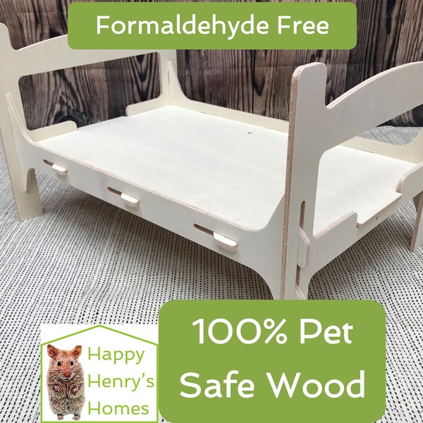 Rabbit/Guinea Pig Bed - Formaldehyde Free, Non Toxic, Wooden, Slot Together