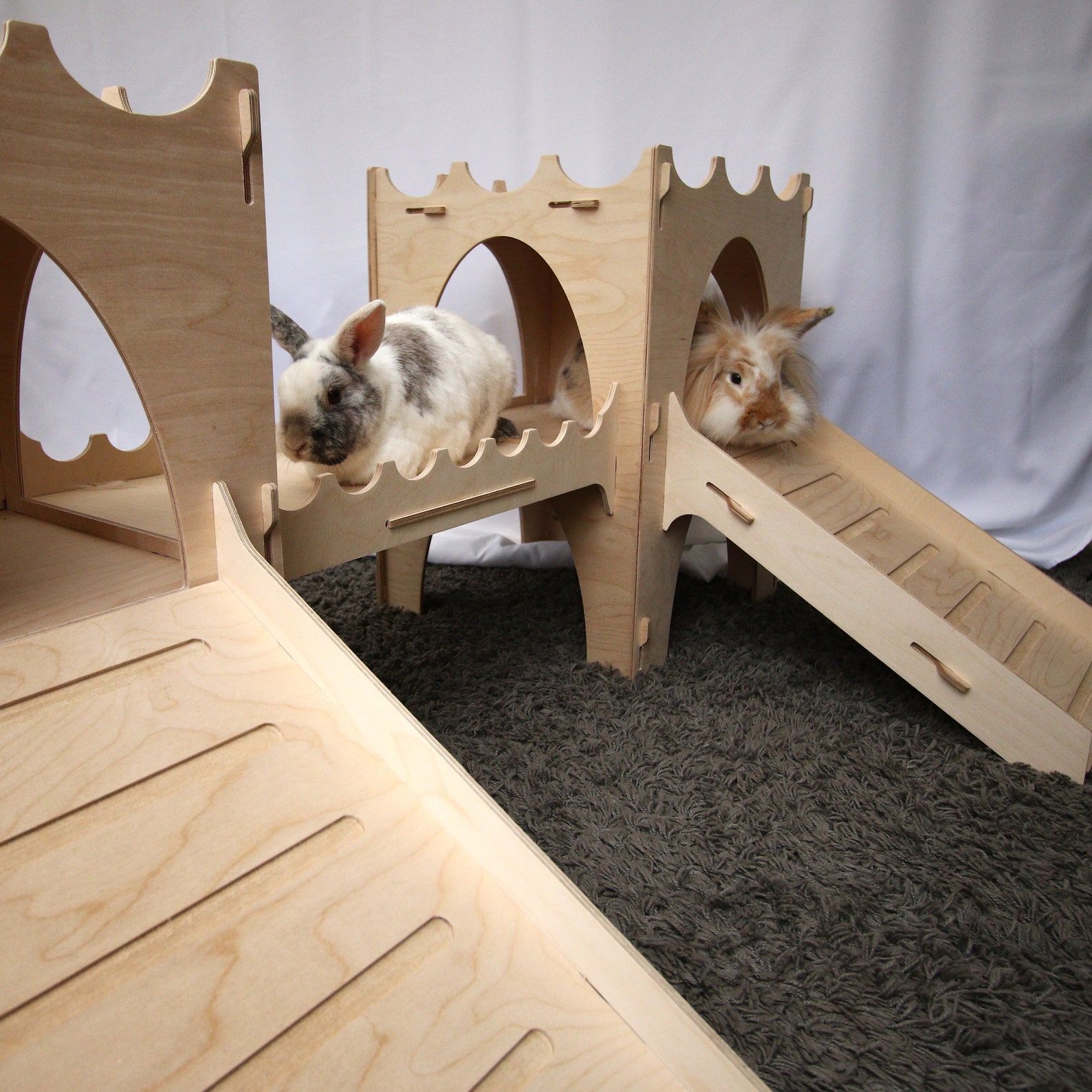 Rabbit Triple Turret Castle Kit Formaldehyde Free Non - Etsy