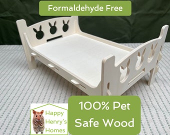 NEW DESIGN! Rabbit/Guinea Pig Bed - Formaldehyde Free, Non Toxic, Wooden, Slot Together