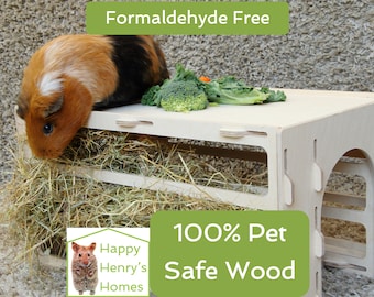 Guinea Pig Hay Tunnel - Formaldehyde Free, Non Toxic, Wooden, Slot Together