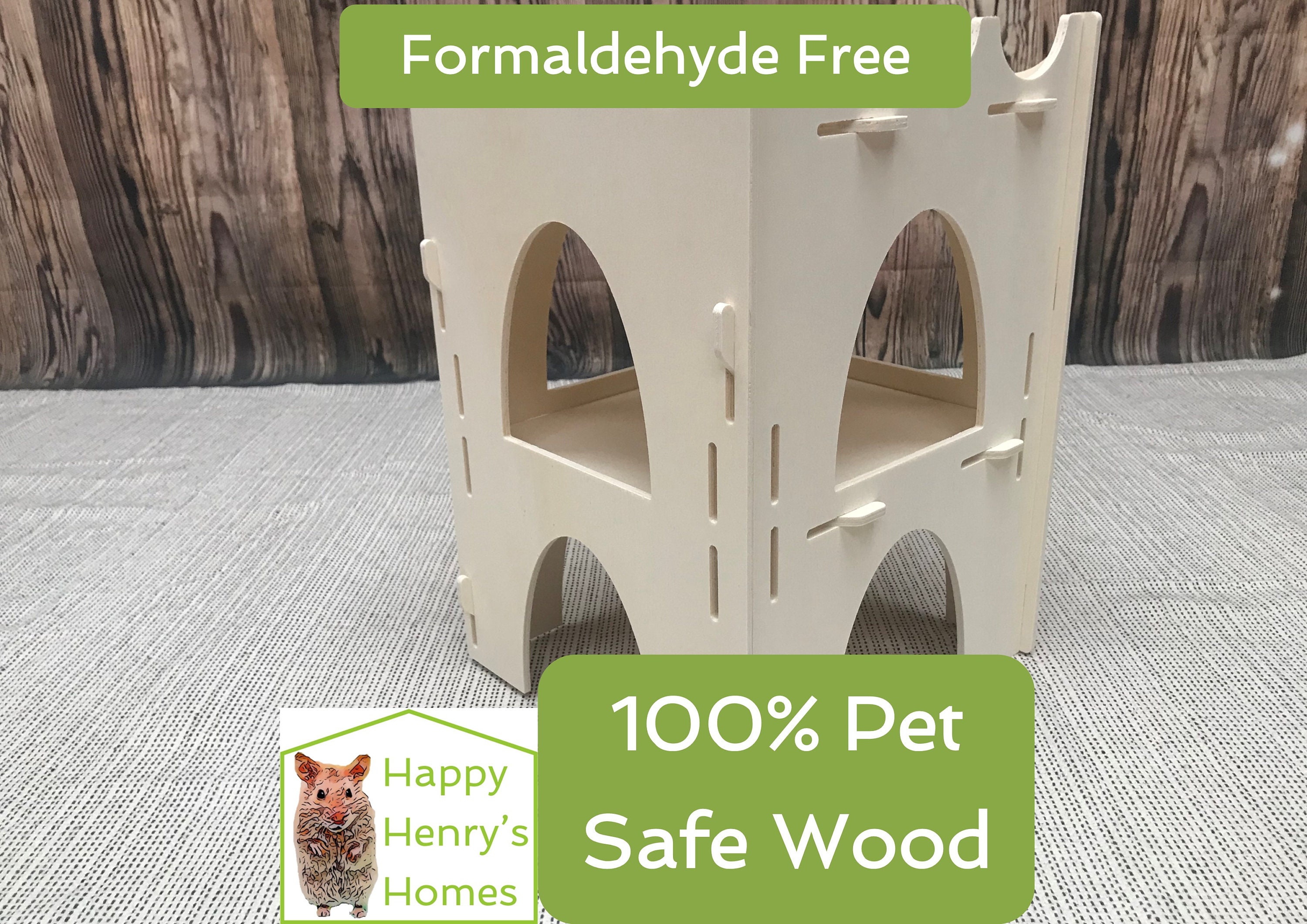 Guinea Pig Slot Together Castle Turret - Formaldehyde Free, Non Toxic, Wooden, Slot Together & Modular