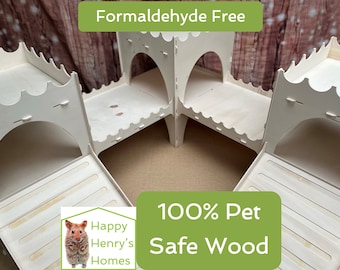 GIANT RABBIT CASTLE with flat floors throughout  - Formaldehyde Free - Non-Toxic, Slot Together