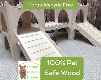 Rabbit Castle Kit - Formaldehyde Free, Non Toxic, Wooden, Slot Together & Modular