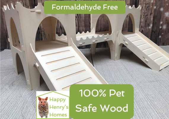 Rabbit Castle Kit - Formaldehyde Free, Non Toxic, Wooden, Slot Together & Modular