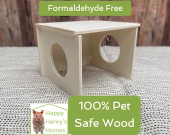 Hamster, Single Open Chamber House or Peep Shed - Formaldehyde Free, Non Toxic, Wooden, Slot Together & Modular