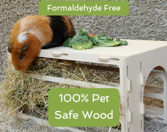 Guinea Pig Hay Tunnel - Formaldehyde Free, Non Toxic, Wooden, Slot Together
