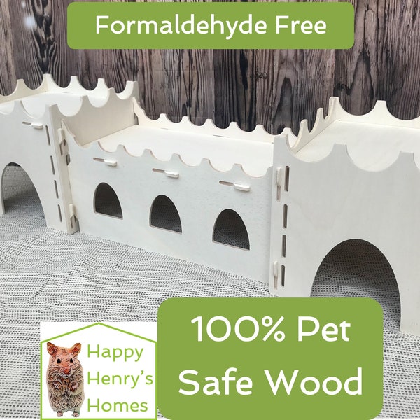 Guinea Pig Low Castle Kit - Formaldehyde Free, Non Toxic, Wooden, Slot Together & Modular