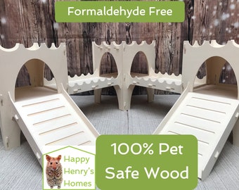 Rabbit Triple Turret Castle Kit - Formaldehyde Free, Non Toxic, Wooden, Slot Together & Modular