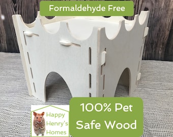 Guinea Pig Low Turret - Formaldehyde Free, Non Toxic, Wooden, Slot Together & Modular