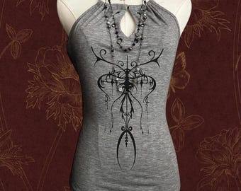 Gothic Sigil Graphic Tank Top | Hand Screen Printed Alternative Shirt | Witchy Grunge Clothing