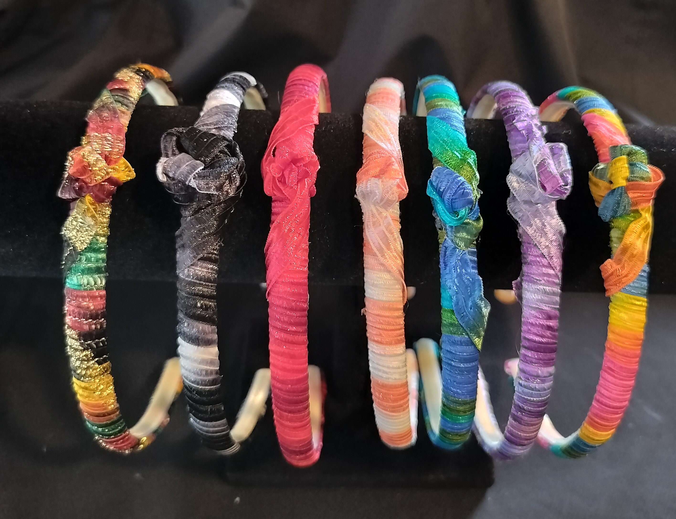 Messy Ribbon Colorfull Messy Bun Design Headbands From Sparkly Italian Ribbon - Etsy