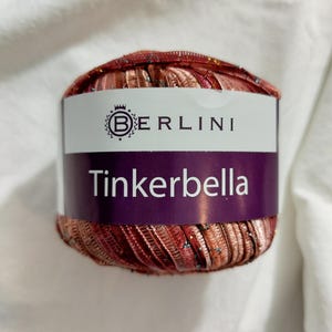Italian BERLINI Tinkerbella Sparkling Yarn in &quot;Pomegranate&quot; Color# 4