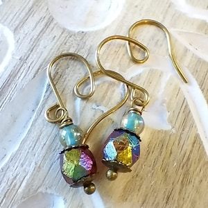 Magical Red Faceted Czech Glass Bead Earrings