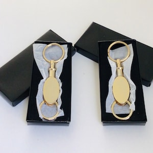 2 x porte-clés à retirer vintage pour femme de chambre/cadeau pour elle/cadeau pour lui/lot de 2 porte-clés en laiton doré
