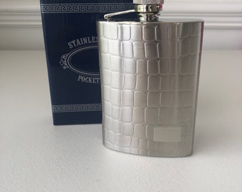 Vintage 6 oz Schlangenleder Design Schnapskolben / Geschenk für Sie / Geschenk für Ihn