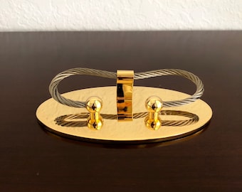 Vintage Gold Business Card Holder, Desktop Organizer