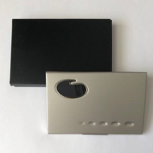 Vintage Matte Silver Card Case / Gift For Her / Gift For Him