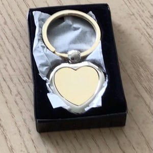 Vintage Herz Schlüsselanhänger Edelstahl In Box