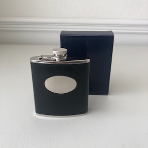 Vintage Black Liquor Flask / Gift For Her / Gift For Him