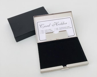 Vintage Silber Edelstahl Kartenhalter - New In Box