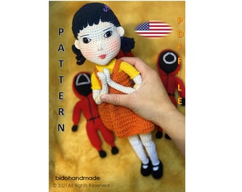 Giant doll 14.5 inches (37 cm) movie star pattern Rotatable head crochet pattern doll more 90 tutorial pictures Halloween decoration