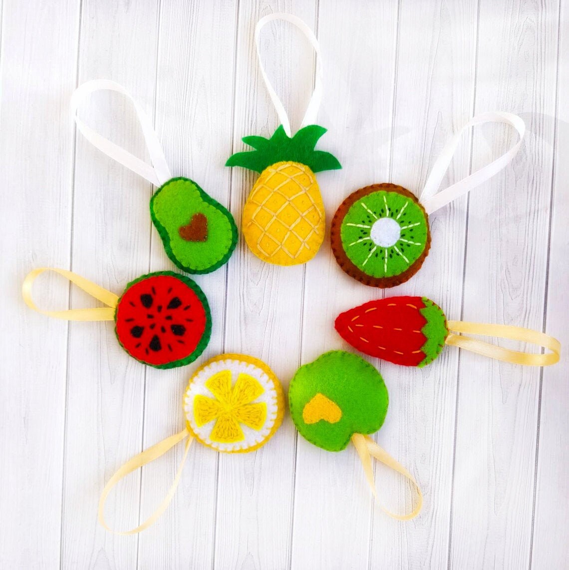 Felt food fruit Christmas ornaments for kids avocado Etsy