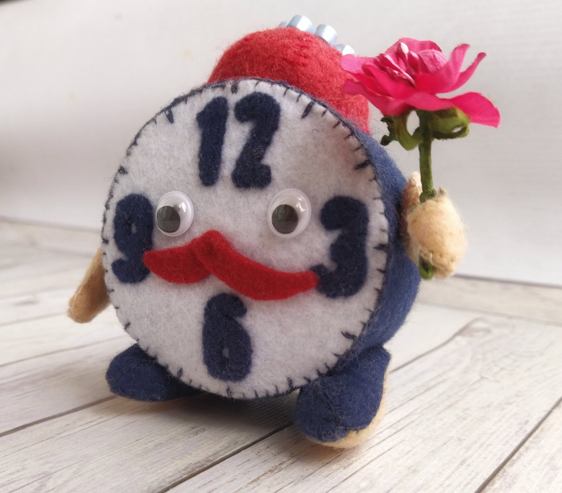 Cute alarm clock for nursery decor stuffed felt fake clock Etsy