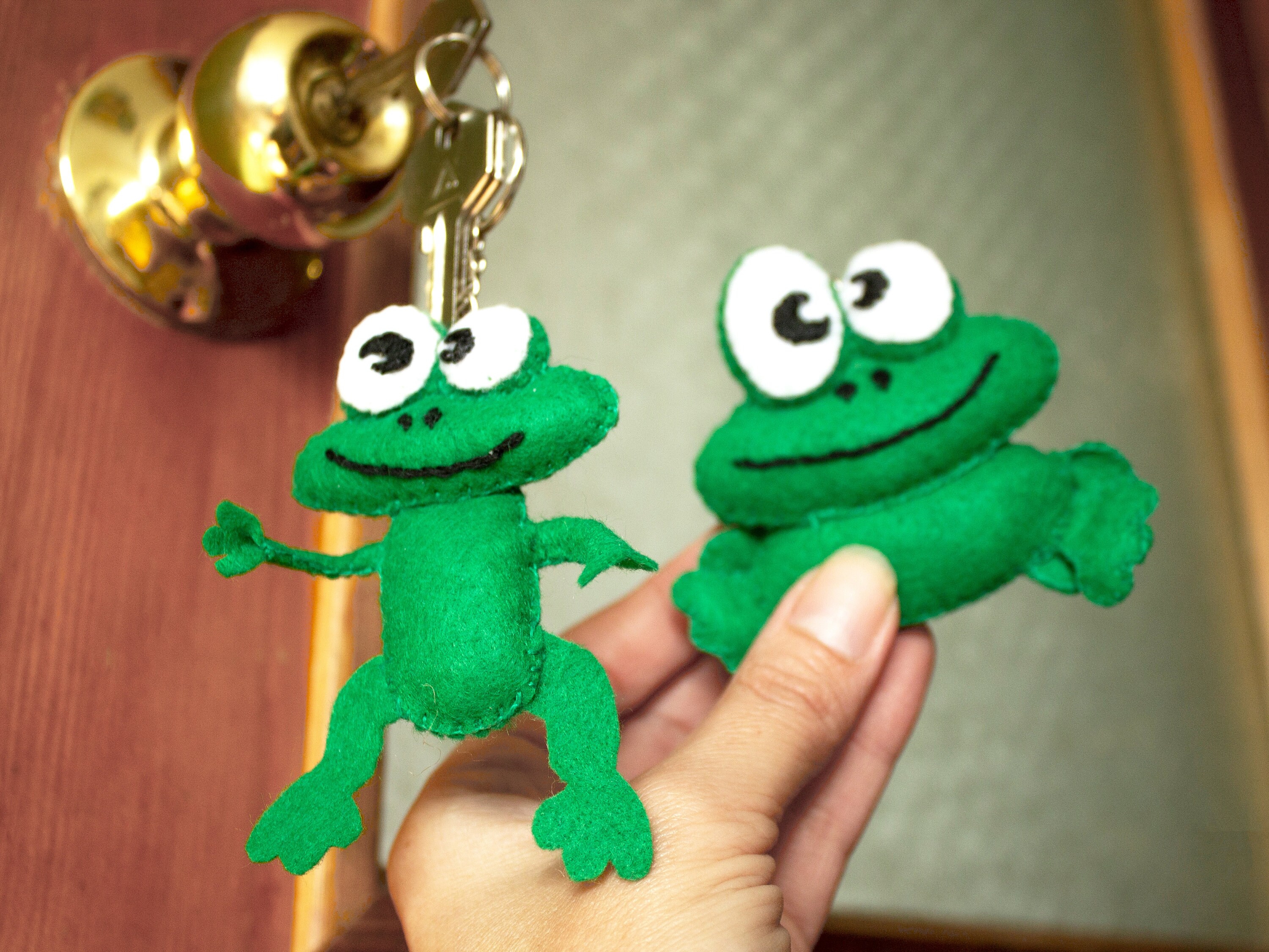 Funny frog keychain plush stuffed animal small fun plush Etsy