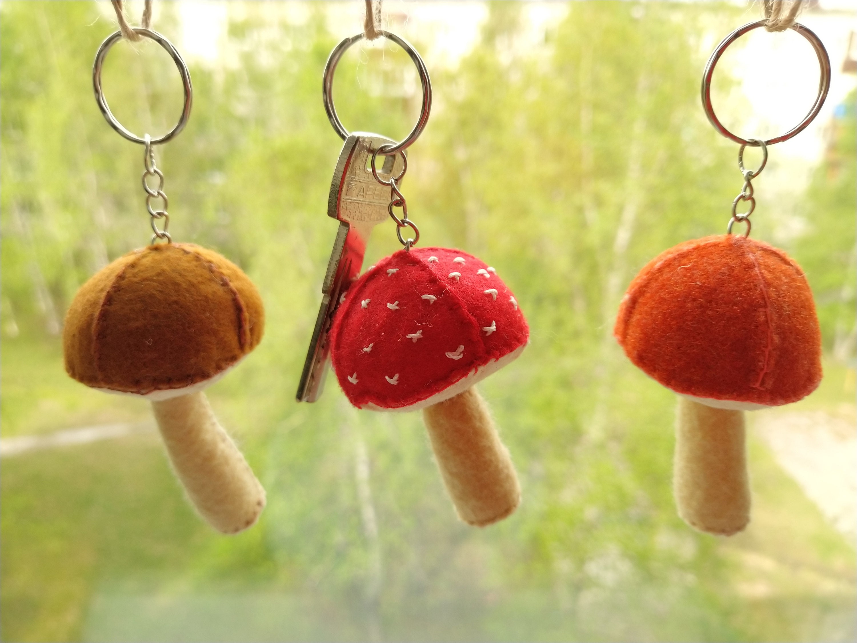 Cute mushroom keychain Magic mushroom plush Personalized Etsy