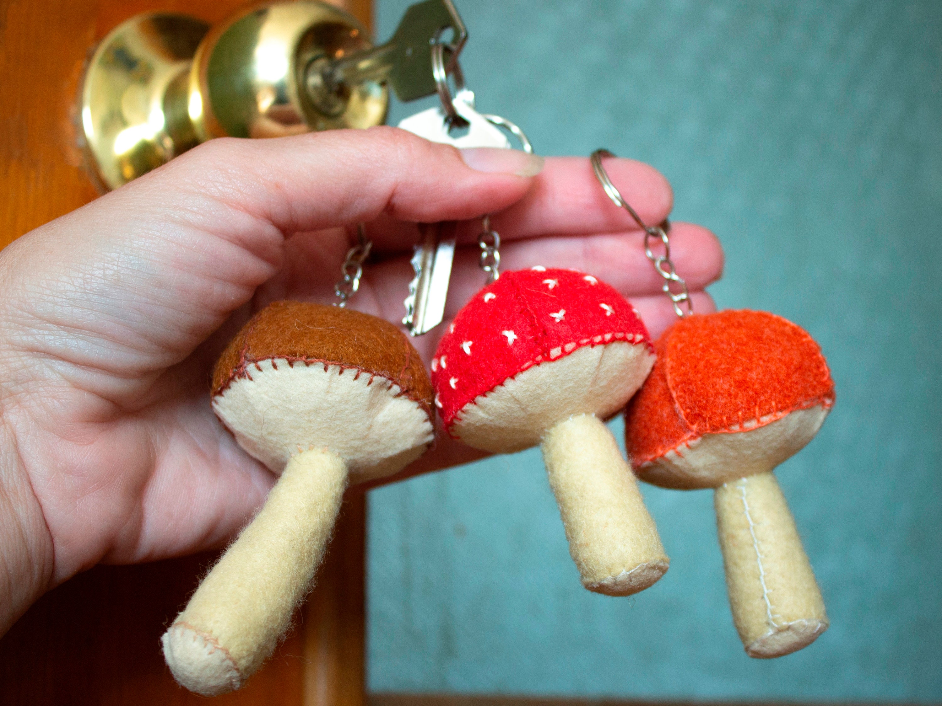 Cute mushroom keychain Magic mushroom plush Personalized Etsy