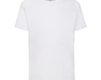 T-shirt Fruit of the Loom pour enfants - 100 % coton - Blanc