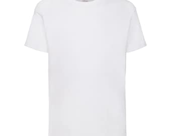 Fruit of the Loom kinder T-shirt, 100% katoen, wit